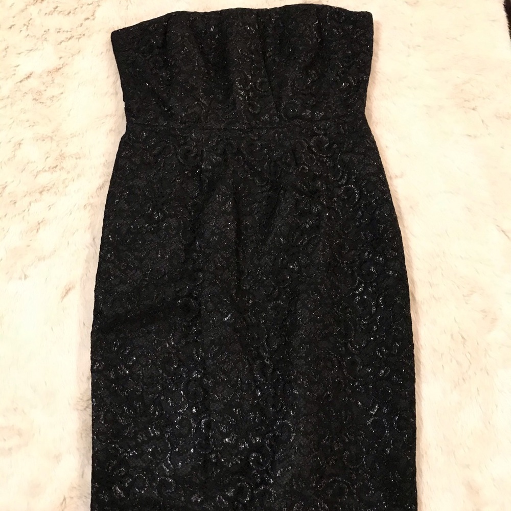 Black lace size 2 JCrew strapless dress